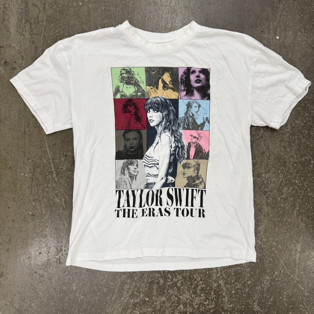 Taylor Swift Eras Tour T-Shirt Women S White Excellent 2023 Concert Merch Tee